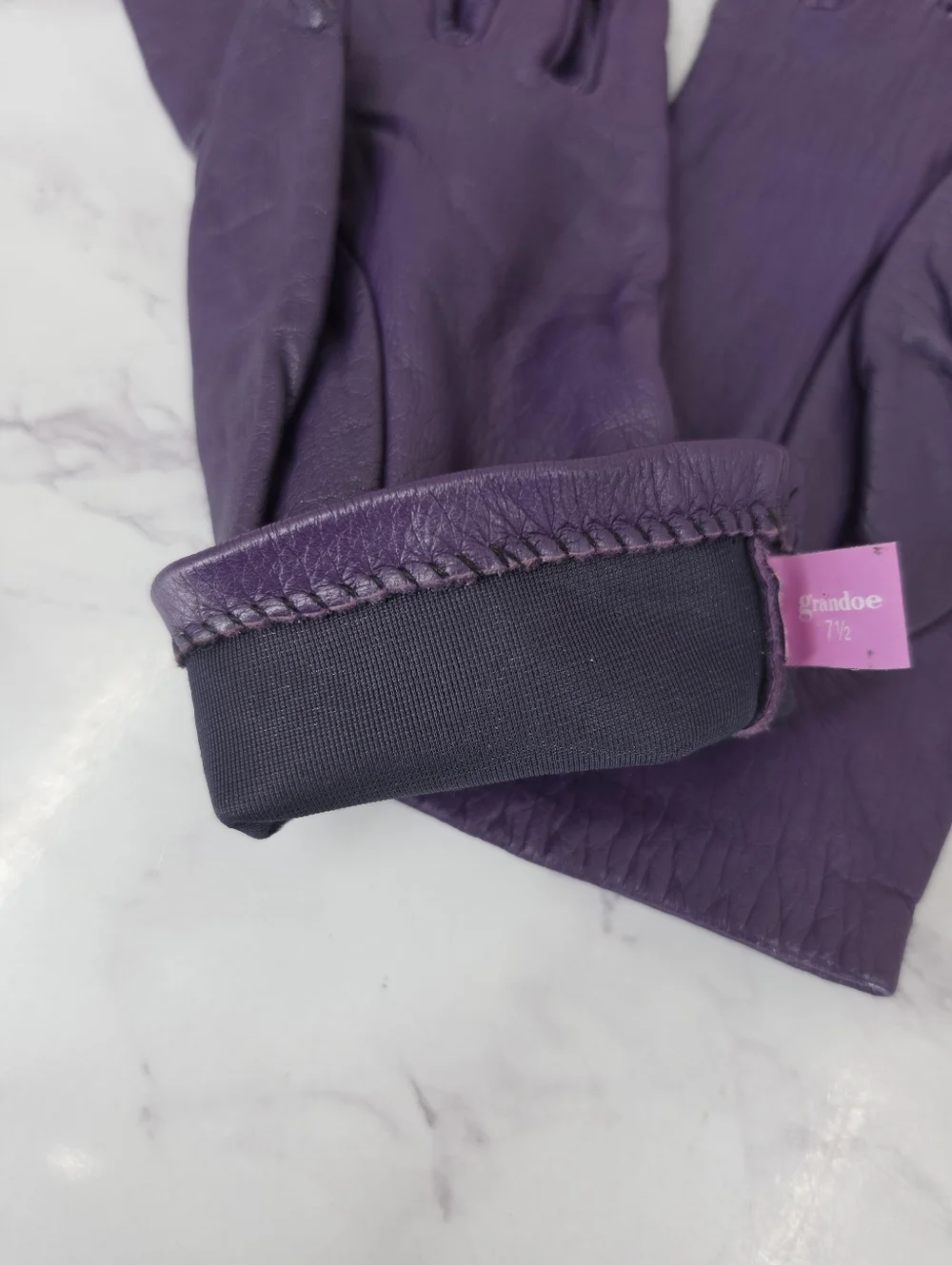 Grandoe Deep Purple Leather Driving Gloves